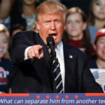 Donald Trump pointing dramatically