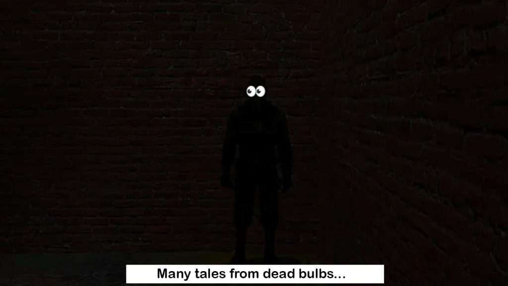 An image of a man standing in a dark rrom with no electricity