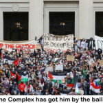 an image of students having a protest with relation to the israel-palestinian war