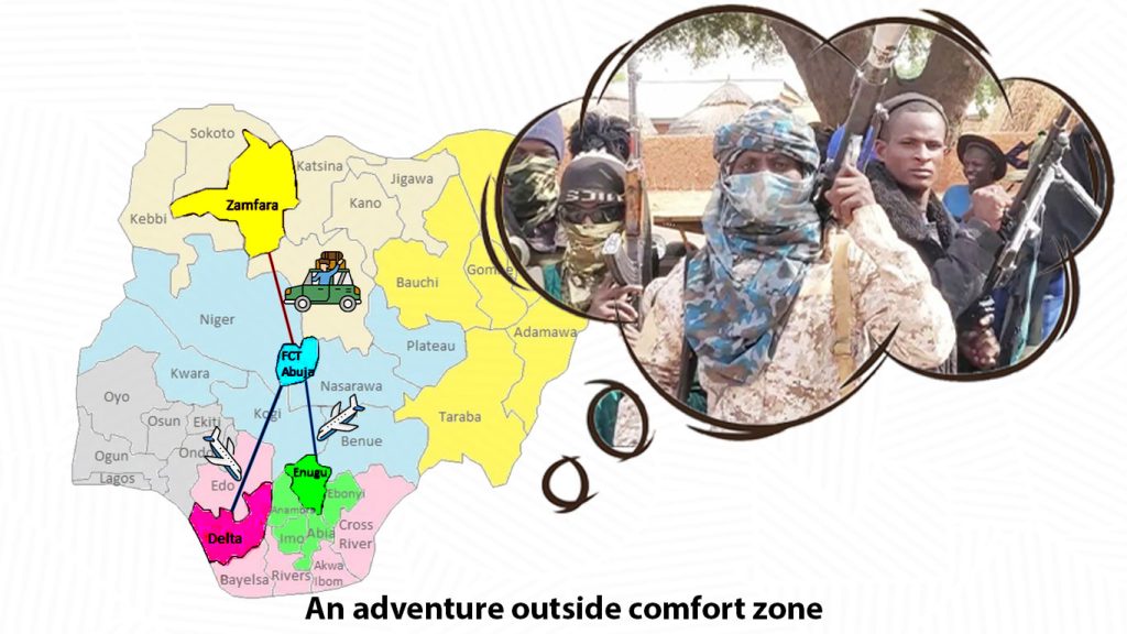 an image of the nigerian map with zamfara, delta and enugu highlighted