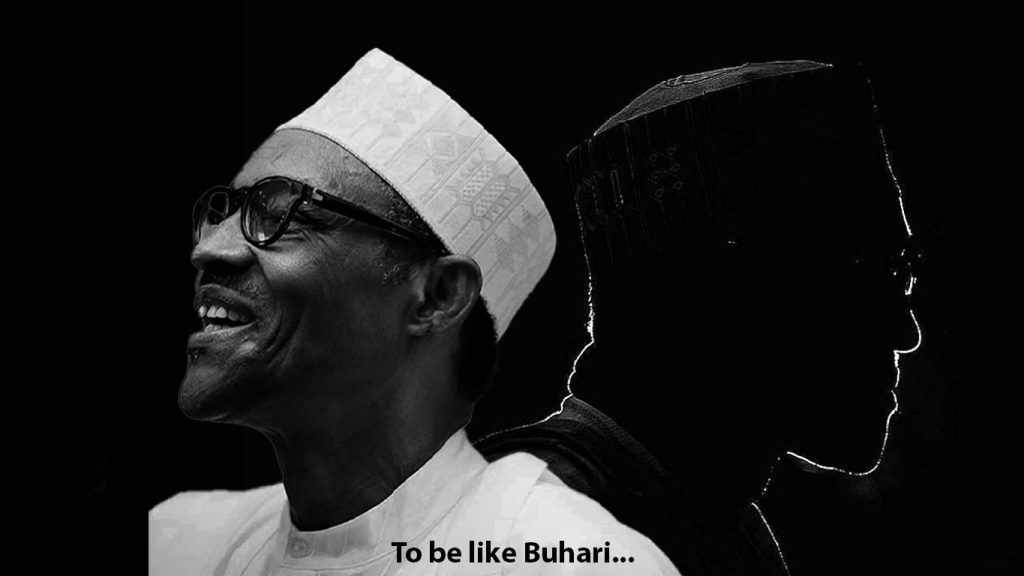 2 pictures of buhari in different contrasts of black