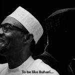 2 pictures of buhari in different contrasts of black