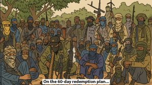 cartoonised image of armed bandits