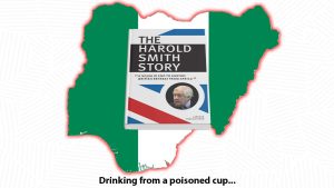 an image of the Nigerian map with the book 'The Harold Smith Story'