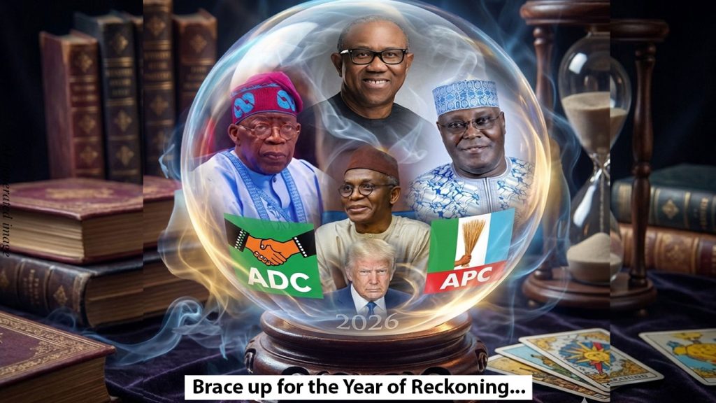 images of APC adc Atiku obi Tinubu elrufai trump in an orb