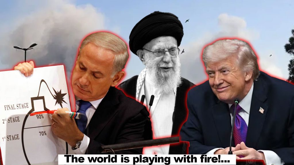 an image of netanyahu, trump and khamenei