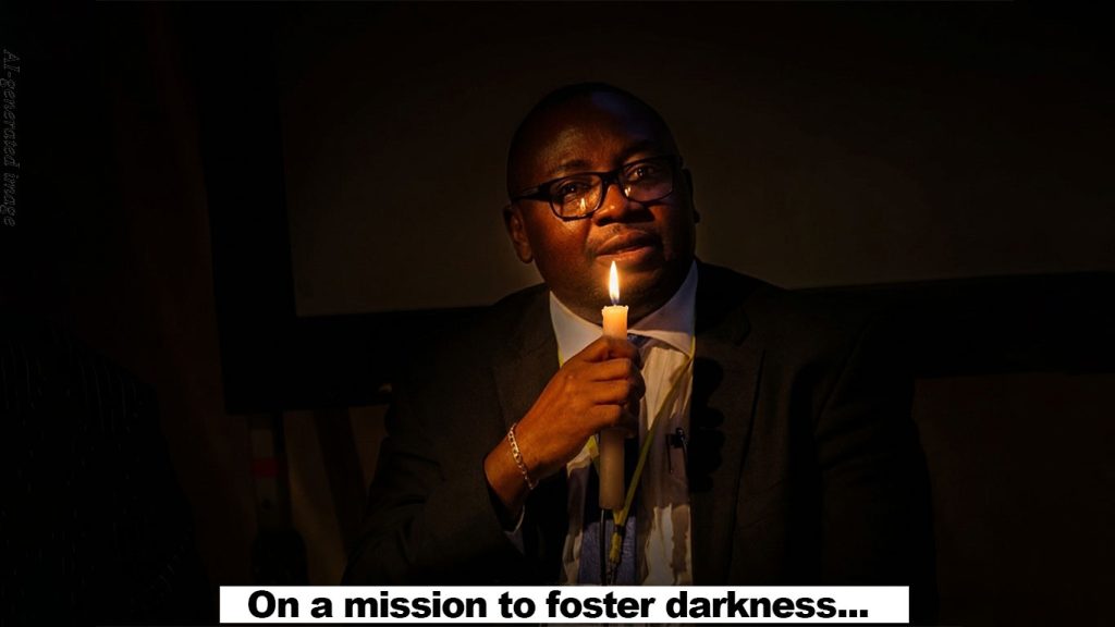 an image of bayo adelabu holding a candle light in a dark room