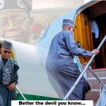 shettima leaving and entering an aeroplane with President tinubu on the back shadows