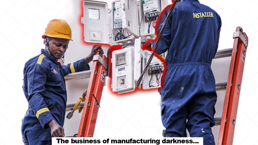 an image of two AEDC workers standing on ladders, installing meters