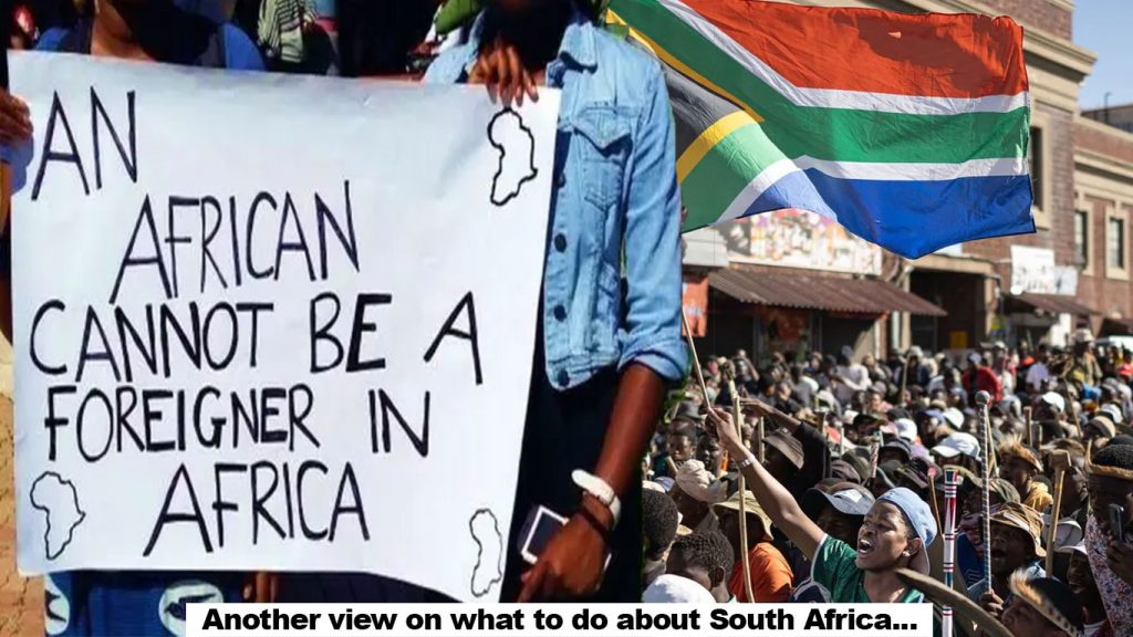 an image of protesters in South Africa
