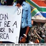 an image of protesters in South Africa
