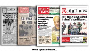different versions of Daily times front page over the years