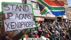 an image of protesters in South Africa